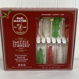 ROCK CANDY HOLIDAY CHRISTMAS COCKTAIL SWIZZLE STIRRERS. 12 PER BOX. 4‎ BOXES